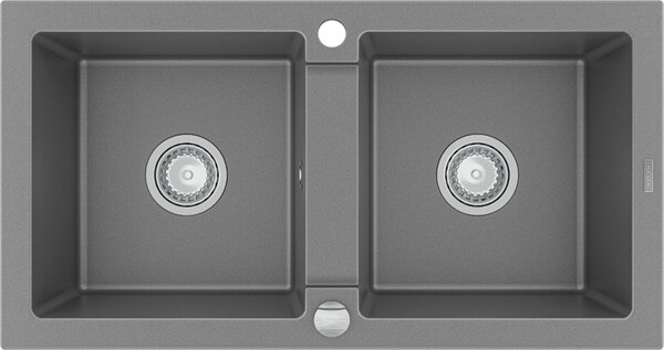 MEXEN - Mario granitový dřez dvě buňky 820x436 mm, šedá 6504822000-71