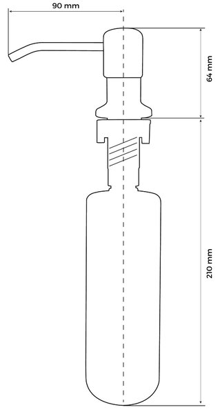Gamma Top, dávkovač saponátu pro kuchyňský dřez 400ml, bílá, GMA-DOZL-WH