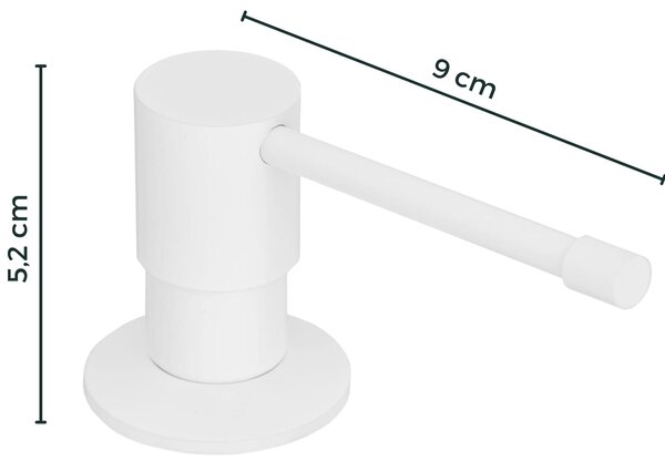 Gamma Top, dávkovač saponátu pro kuchyňský dřez 400ml, bílá, GMA-DOZL-WH
