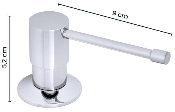 Gamma Top, dávkovač saponátu pro kuchyňský dřez 400ml, chrom, GMA-DOZL-CH