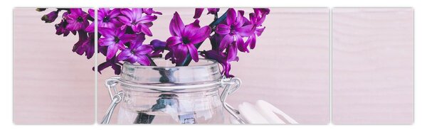 Obraz fialových květin (170x50 cm)