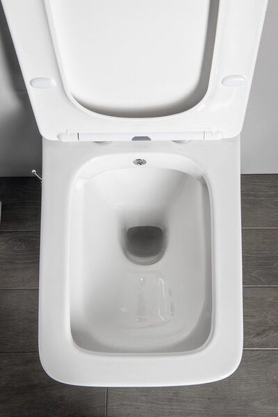 Sapho Sapho, PORTO závěsná WC mísa Rimless, integrovaná baterie a bidetová sprška 36x52 cm, bílá, PZ102RX