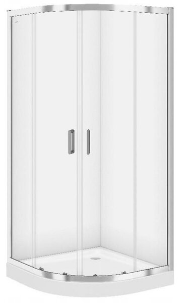 Cersanit Arteco, čtvrtkruhový sprchový kout 80x80x190cm, 5mm čiré sklo, chromový profil + sprchová vanička Tako, S601-113