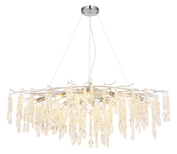 Lustr 12x E14 strieborná, priehľadná IP20 GLOBO lighting KINGA 64141H2