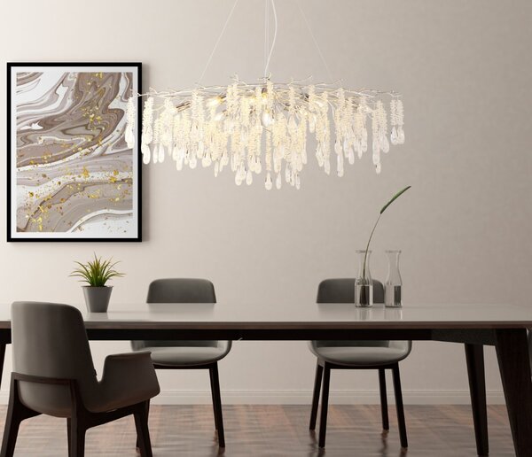 Lustr 12x E14 strieborná, priehľadná IP20 GLOBO lighting KINGA 64141H2