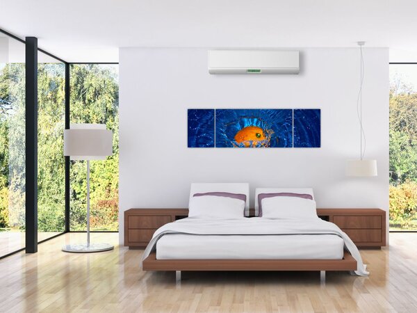 Obraz - pomeranč ve vodě (170x50 cm)