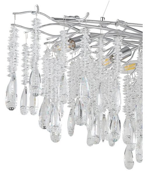 Lustr 12x E14 strieborná, priehľadná IP20 GLOBO lighting KINGA 64141H2