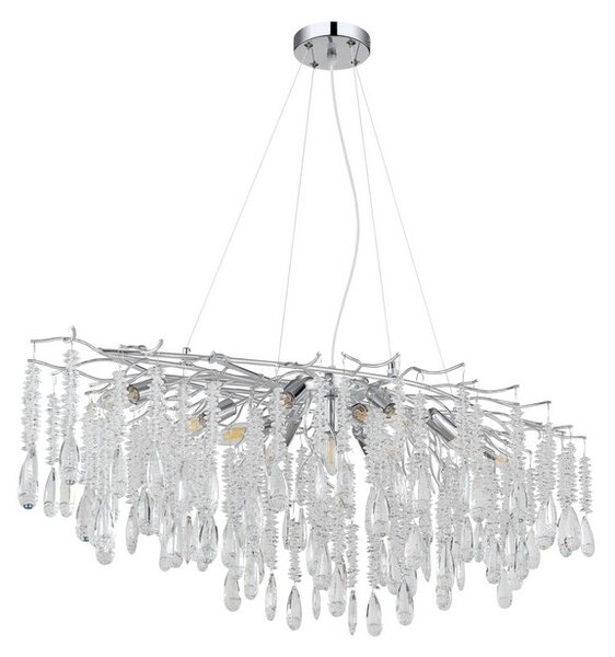 Lustr 12x E14 strieborná, priehľadná IP20 GLOBO lighting KINGA 64141H2