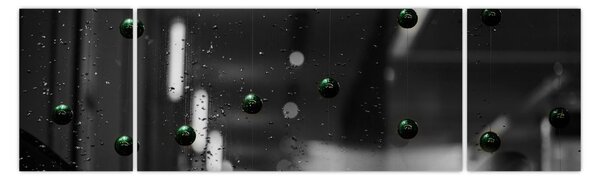 Abstraktní obraz - zelené kuličky (170x50 cm)
