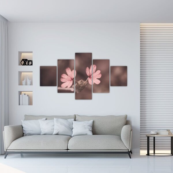 Obraz růžového květu (125x70 cm)