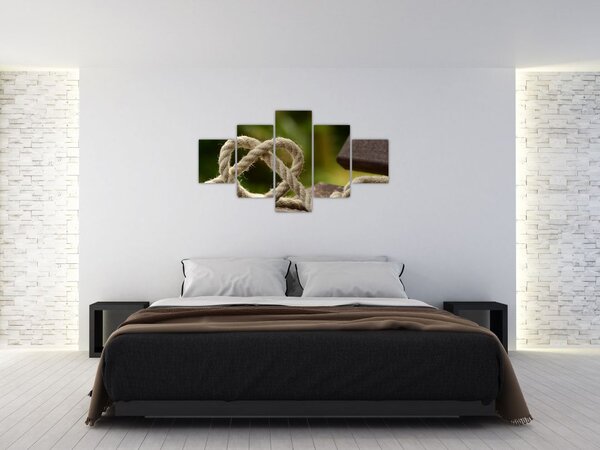 Obraz srdce z lana (125x70 cm)