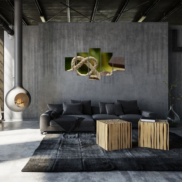Obraz srdce z lana (125x70 cm)
