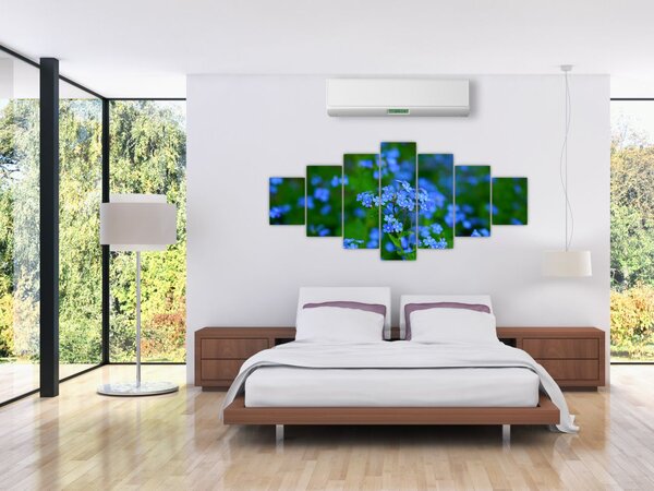 Obraz modrých květin (210x100 cm)