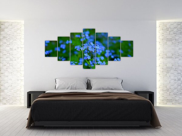 Obraz modrých květin (210x100 cm)