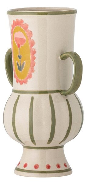 Béžová ručně malovaná váza z kameniny (výška 21 cm) Odina – Bloomingville