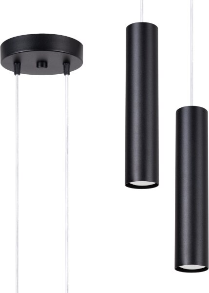 Sollux SL.1869 - Lustr na lanku LAGOS 2xGU10/10W/230V černá