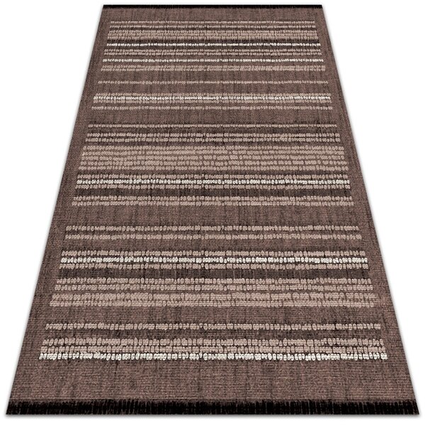 Módní vinylový koberec Tkanina vzor hnědý