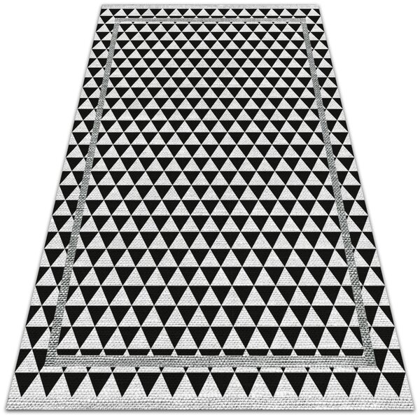 Vinylový koberec Černé a bílé trojúhelníky