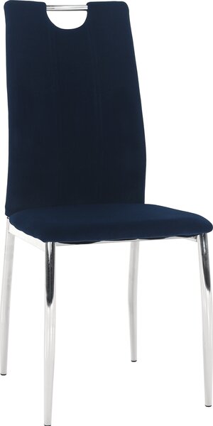 Tempo Kondela Jídelní židle OLIVA NEW, modrá Velvet látka/chrom