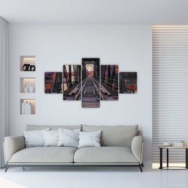 Obraz železničního mostu (125x70 cm)