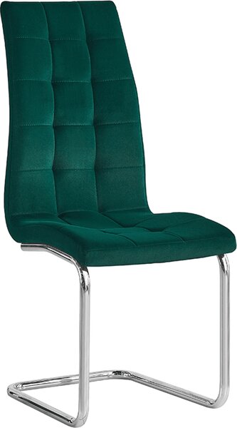 Tempo Kondela Pohupovací jídelní židle SALOMA NEW, smaragdová Velvet látka/chrom