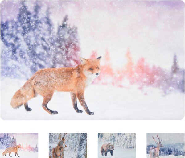 Vánoční rohožka WILD IN WHITE 38x58 cm - více variant Varianta: Veverka