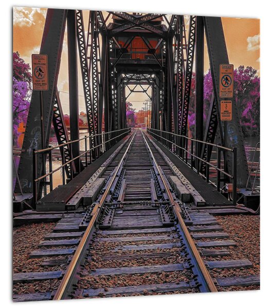 Obraz železničního mostu (30x30 cm)