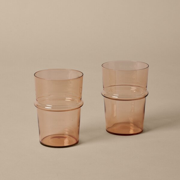FERM LIVING Skleničky Boya Tall, Blush, sada 2 kusů