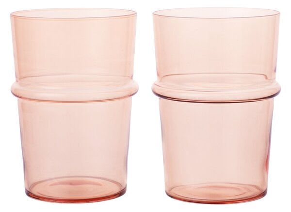 FERM LIVING Skleničky Boya Tall, Blush, sada 2 kusů