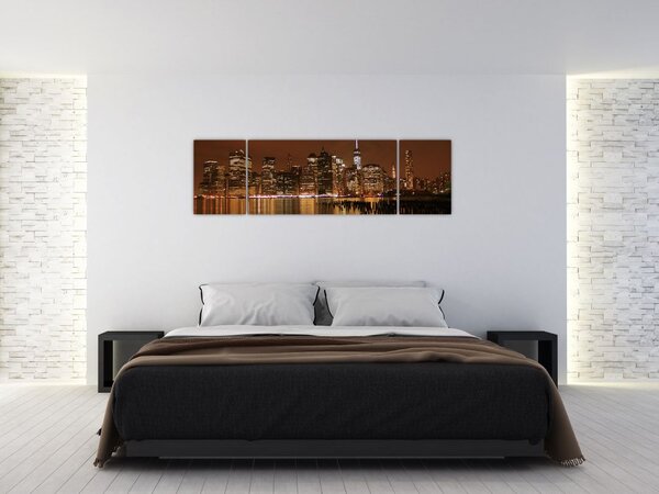 Obraz nočního města (170x50 cm)