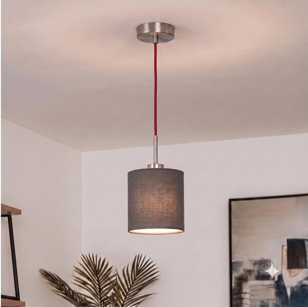 Brilagi - LED Lustr na lanku NUBILA 1xE27/60W/230V pr. 14 cm červená/antracit