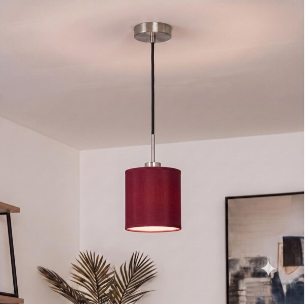 BRILAGI-LED Lustr na lanku NUBILA 1xE27/60W/230V pr.14cm černá/pompejská červená