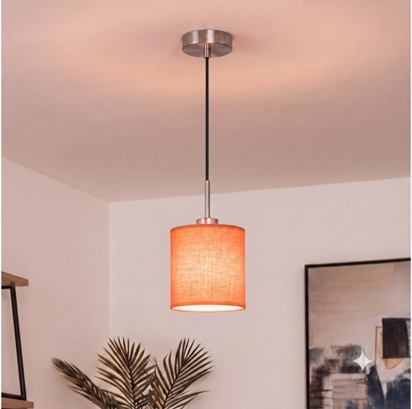 Brilagi - LED Lustr na lanku NUBILA 1xE27/60W/230V pr. 14 cm černá/oranžová