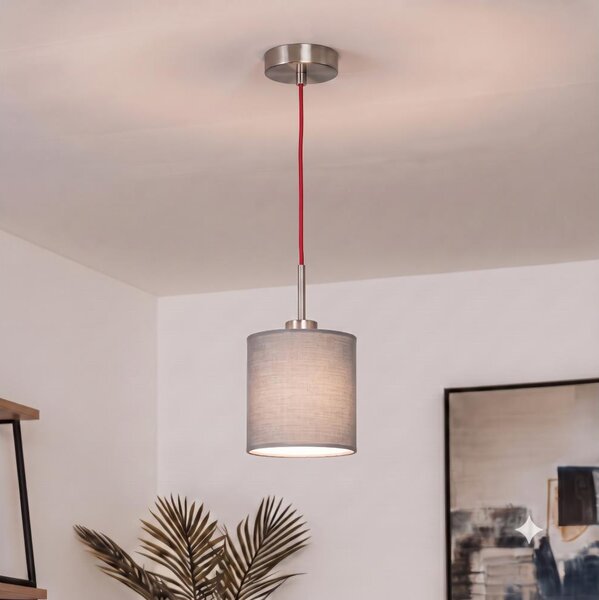 Brilagi - LED Lustr na lanku NUBILA 1xE27/60W/230V pr. 14 cm červená/světle šedá