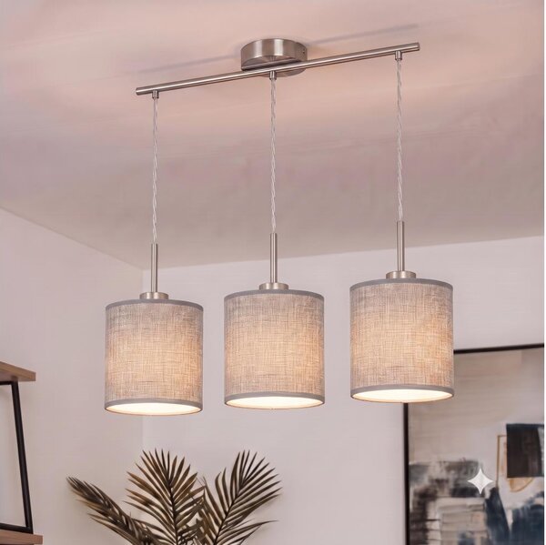 Brilagi - LED Lustr na lanku NUBILA 3xE27/60W/230V šedá