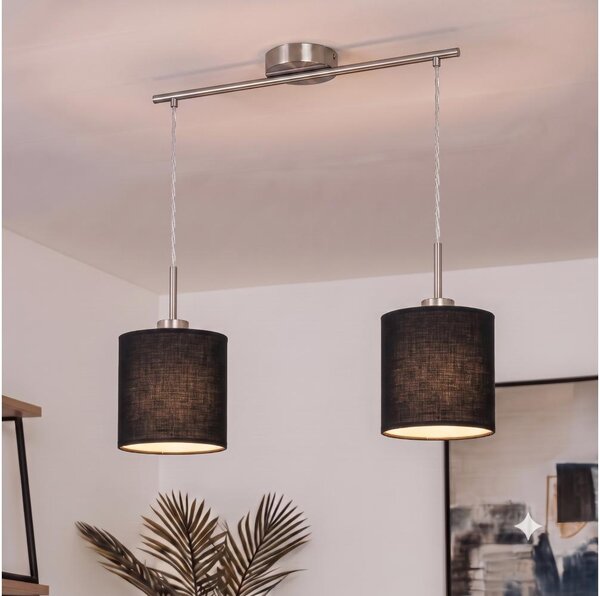 Brilagi - LED Lustr na lanku NUBILA 2xE27/60W/230V černá
