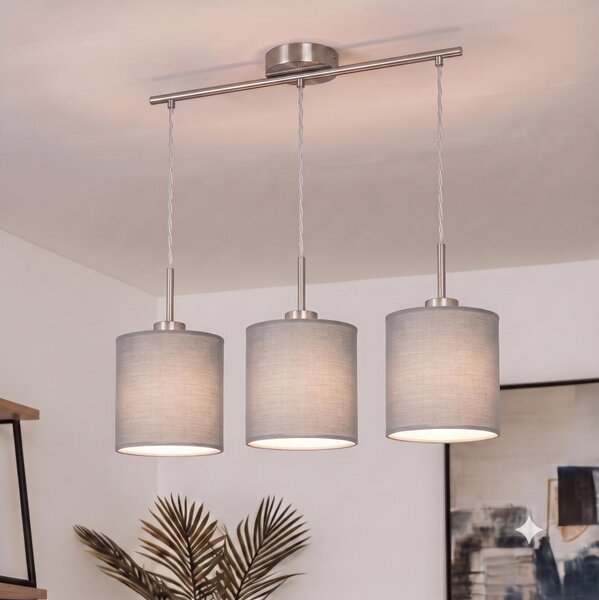 Brilagi - LED Lustr na lanku NUBILA 3xE27/60W/230V světle šedá