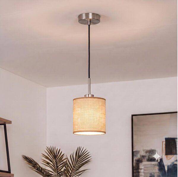 Brilagi - LED Lustr na lanku NUBILA 1xE27/60W/230V pr. 14 cm černá/světle hnědá