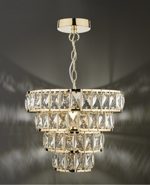 Där Lighting CER0135 - Lustr na řetězu CERYS 1xE27/60W/230V zlatá