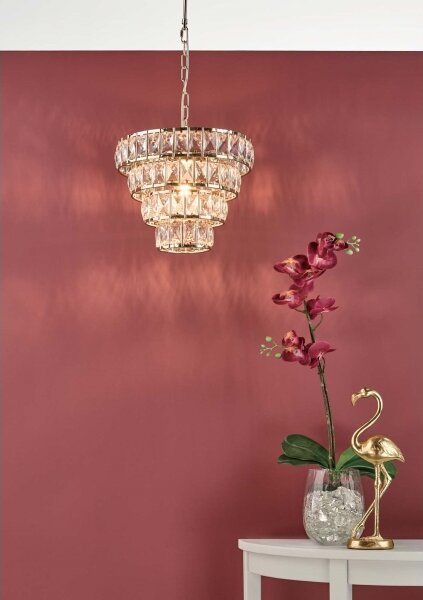 Där Lighting CER0135 - Lustr na řetězu CERYS 1xE27/60W/230V zlatá