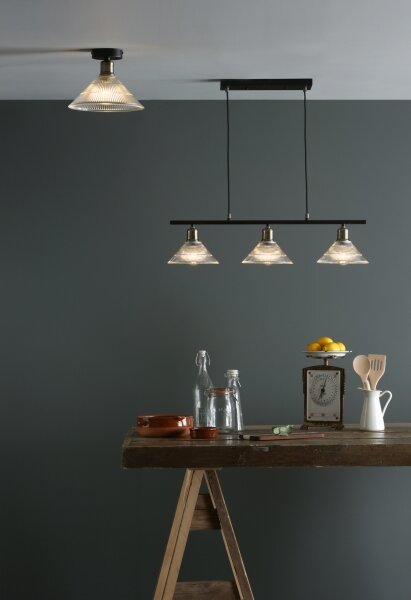 Där Lighting BOY0175 -Stropní svítidlo BOYD 1xE27/60W/230V pr. 25 cm mosaz/čirá