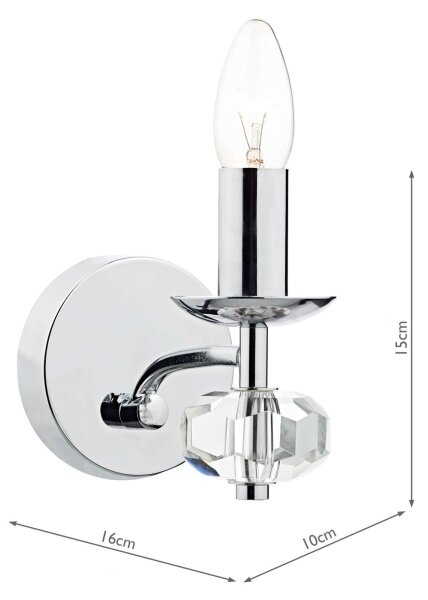 Där Lighting OLE0750 - Nástěnná lampa OLEANA 1xE14/40W/230V lesklý chrom