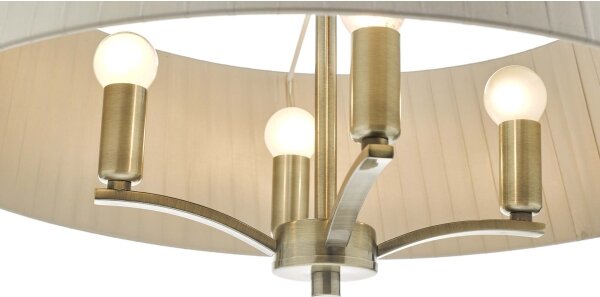 Där Lighting CRI0429 - Lustr na řetězu CRISTIN 4xE14/40W/230V mosaz/taupe