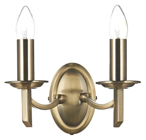 Där Lighting AMB0975 - Nástěnné svítidlo AMBASSADOR 2xE14/40W/230V mosaz