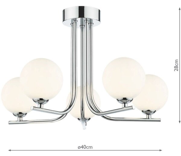 Där Lighting CRA5450-02 - Lustr na tyči CRADLE 5xG9/25W/230V lesklý chrom