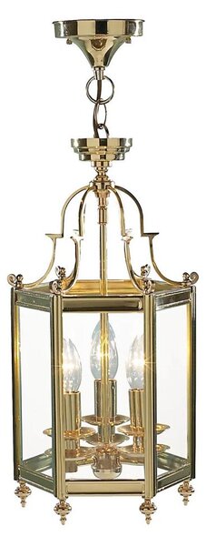 Där Lighting MOO0340 - Lustr na řetězu MOORGATE 3xE14/60W/230V mosaz