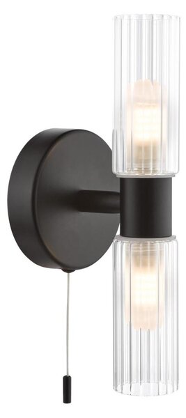 Där Lighting BOL0922 - Koupelnová nástěnná lampa BOLTON 2xG9/5W/230V IP44 černá