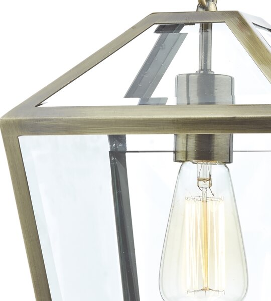 Där Lighting CHU0175 - Lustr na řetězu CHURCHILL 1xE27/60W/230V mosaz