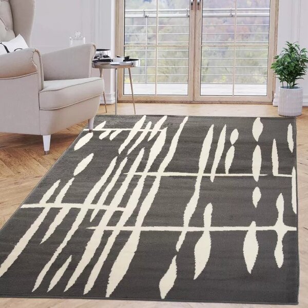 Makro Abra Moderní kusový koberec CHEAP T967A tmavě šedý bílý Rozměr: 130x190 cm