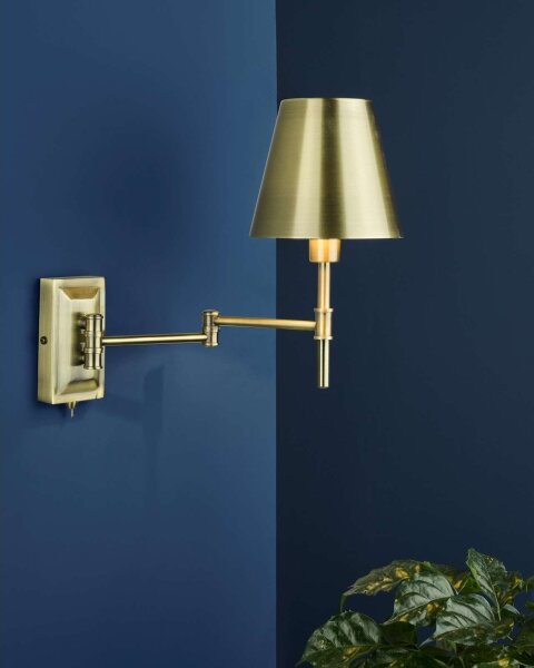 Där Lighting KEN0775 -Flexibilní nástěnná lampa KENSINGTON 1xE14/25W/230V mosaz